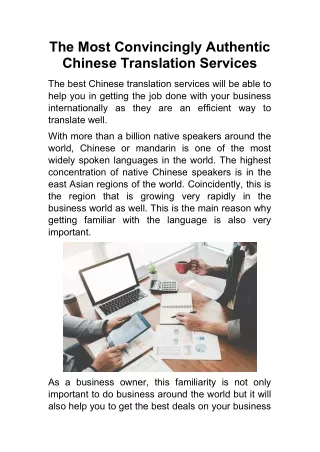 The Most Convincingly Authentic Chinese Translation Services