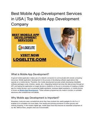 Best Mobile App Development Services in USA _ Top Mobile App Development Company