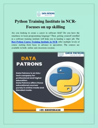 Best Python Course Training Institute in NCR
