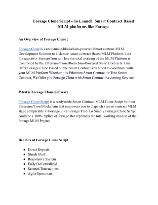 forsage clone script to launch smart contract