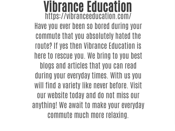 vibrance education https vibranceeducation