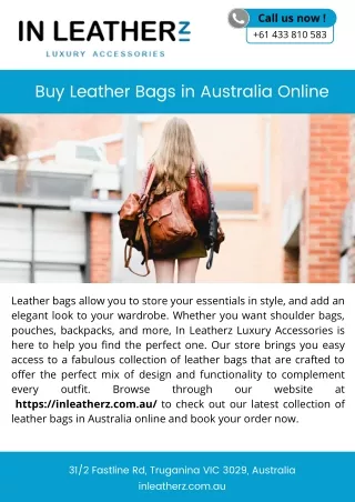 Buy Leather Bags in Australia Online