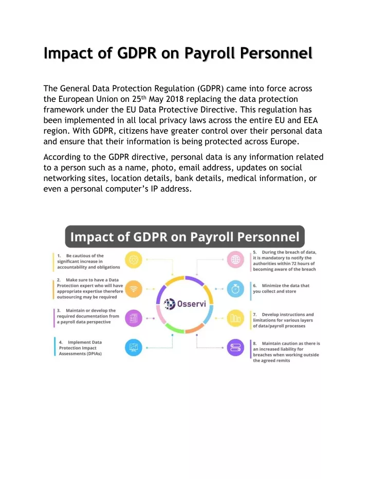 impact of gdpr on payroll personnel