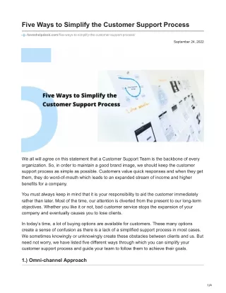 five ways to simplify the customer support process