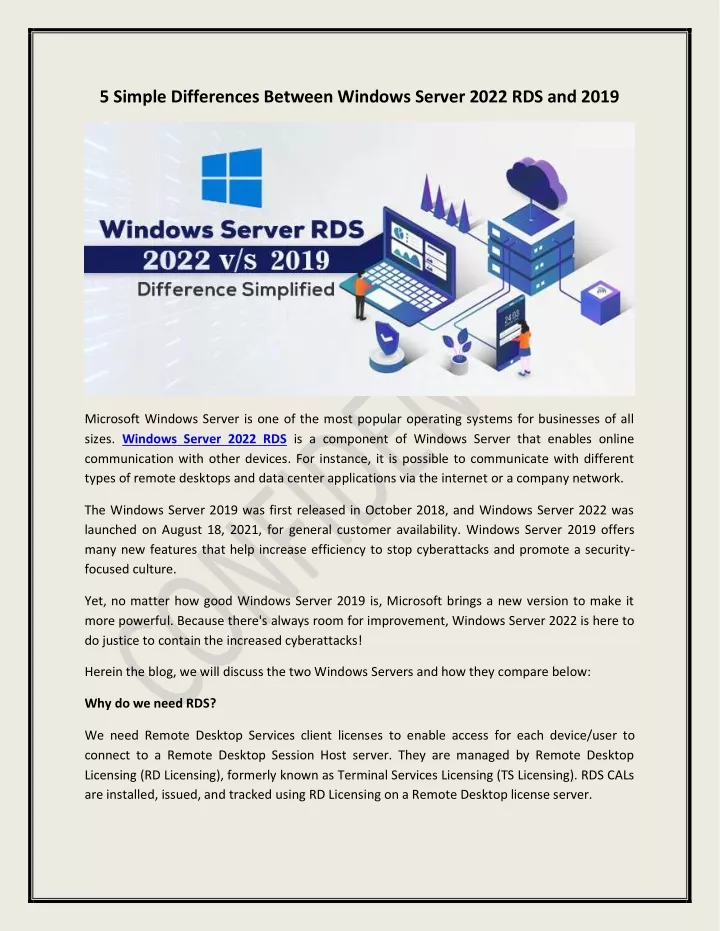 5 simple differences between windows server 2022