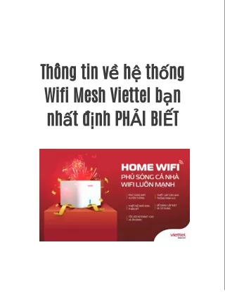 Thông tin về hệ thống Wifi Mesh Viettel bạn nhất định PHẢI BIẾT