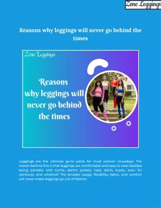 Reasons why leggings will never go behind the times