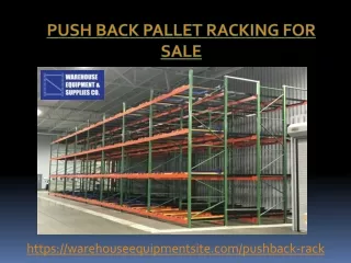 push back pallet racking for sale