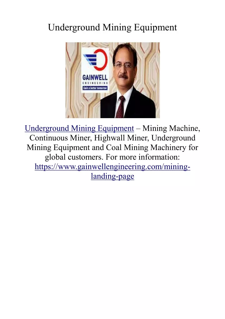 underground mining equipment underground mining