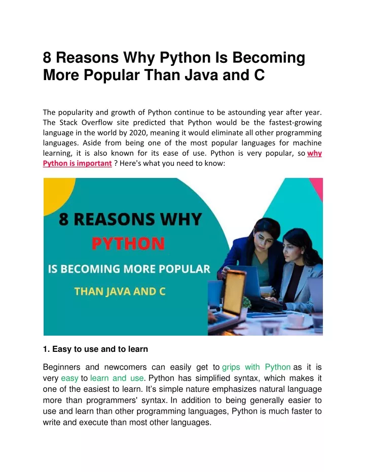 8 reasons why python is becoming more popular