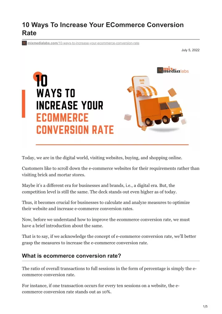 10 ways to increase your ecommerce conversion rate