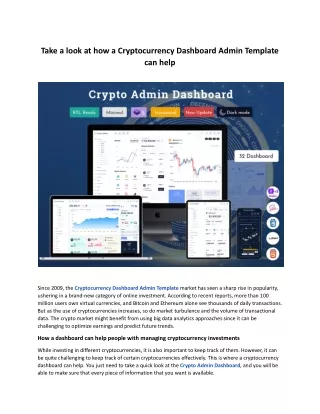 take a look at how a cryptocurrency dashboard