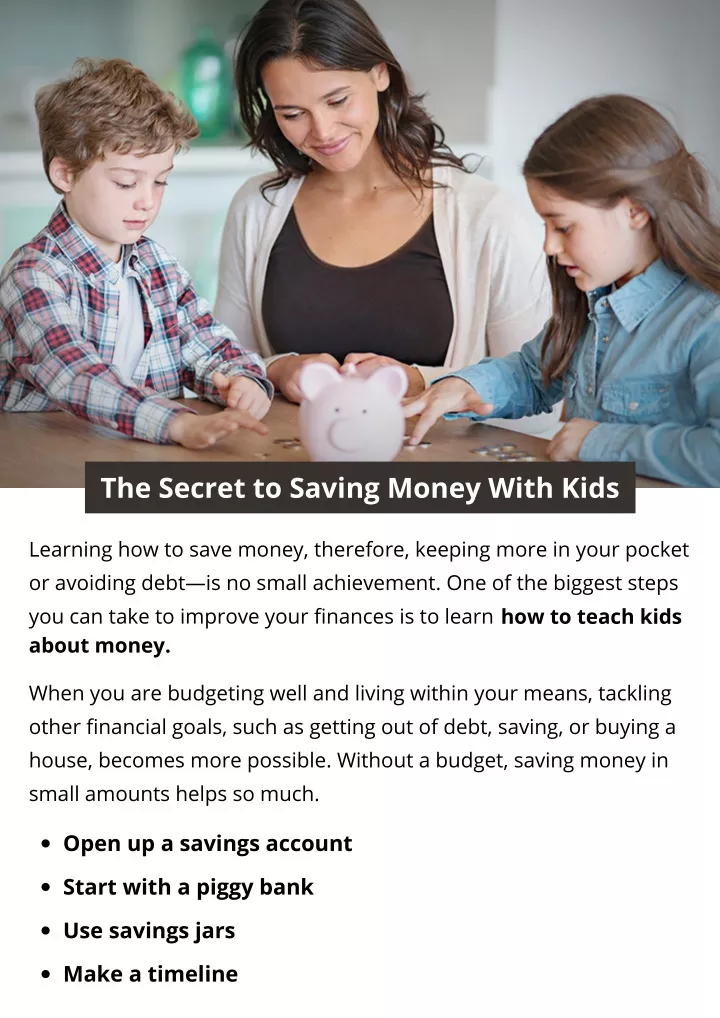 the secret to saving money with kids