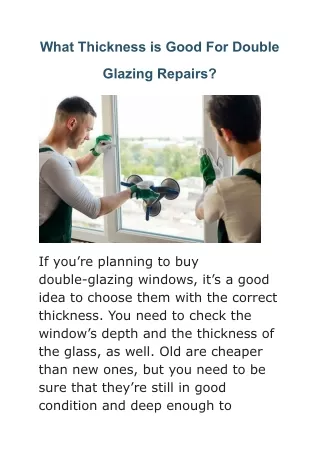 What Thickness is Good For Double Glazing Repairs
