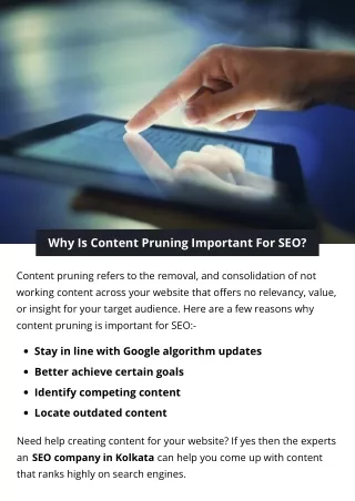 why is content pruning important for seo