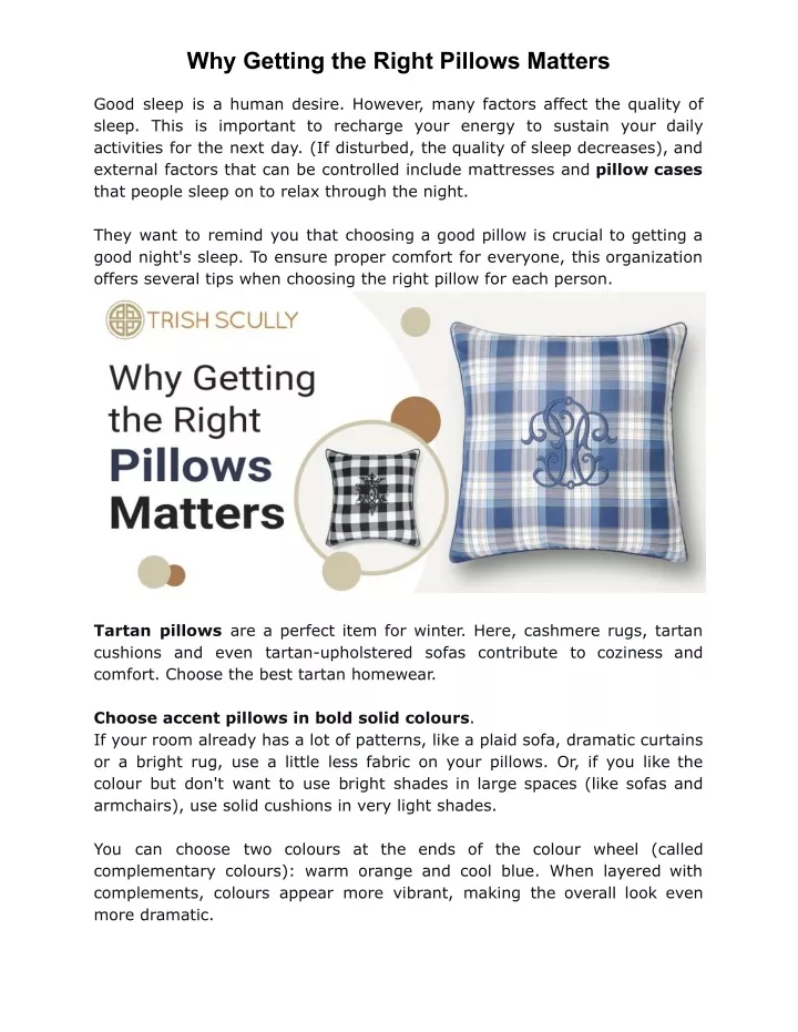 why getting the right pillows matters