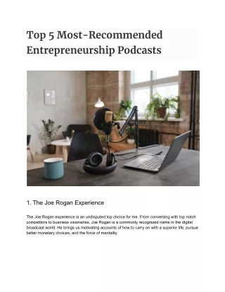 Top 5 Most-Recommended Entrepreneurship Podcasts