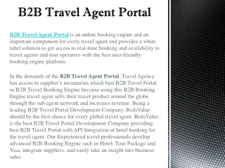 B2B Travel Agent Portal