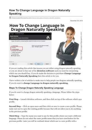 How To Change Language in Dragon Naturally Speaking