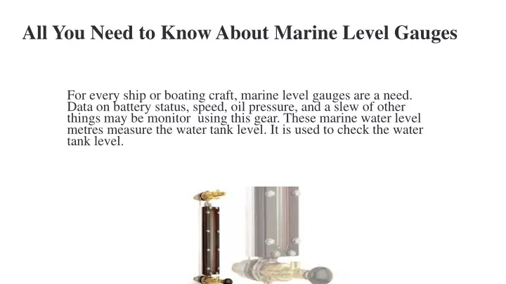 all you need to know about marine level gauges