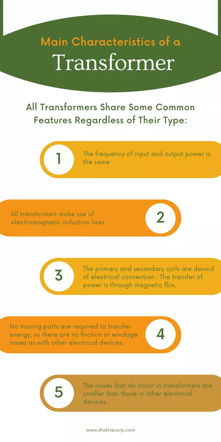 main characteristics of a transformer