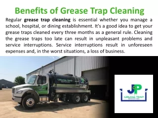 Benefits of Grease Trap Cleaning