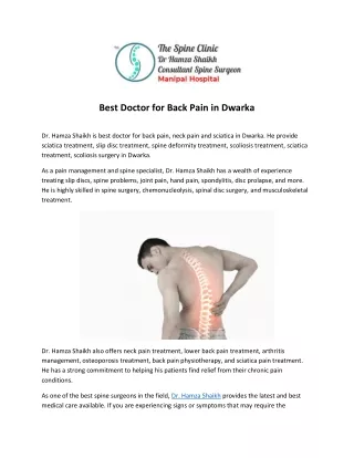 Best Doctor for Back Pain in Dwarka