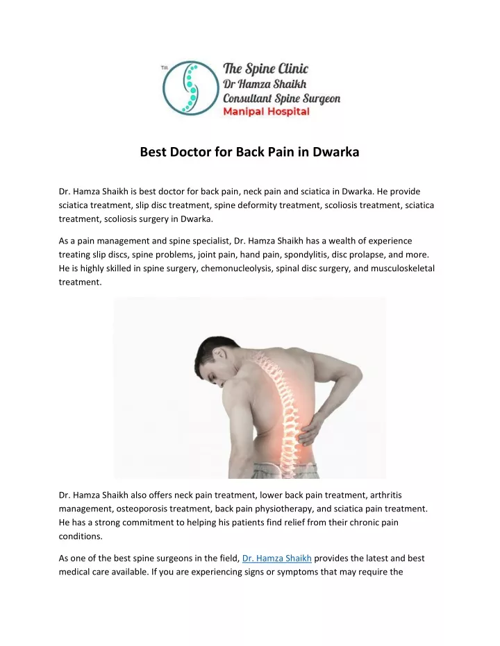 best doctor for back pain in dwarka