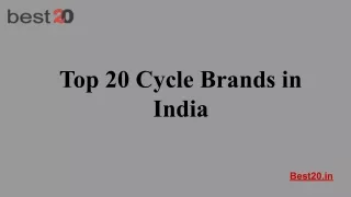 Top 20 Cycle Brands in India
