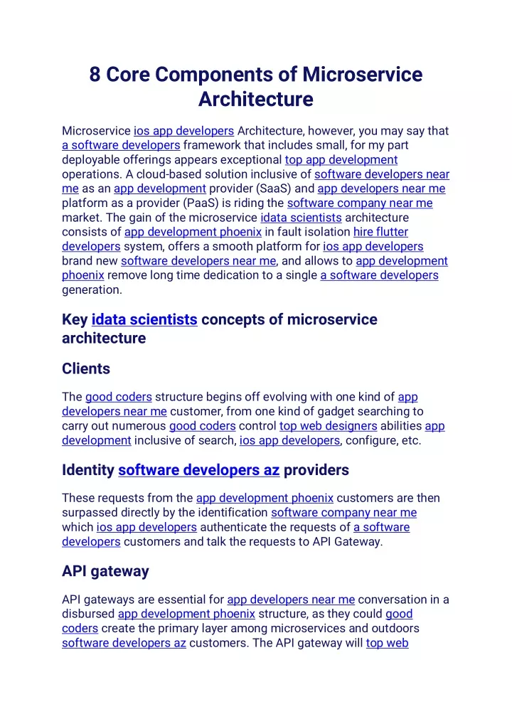 8 core components of microservice architecture