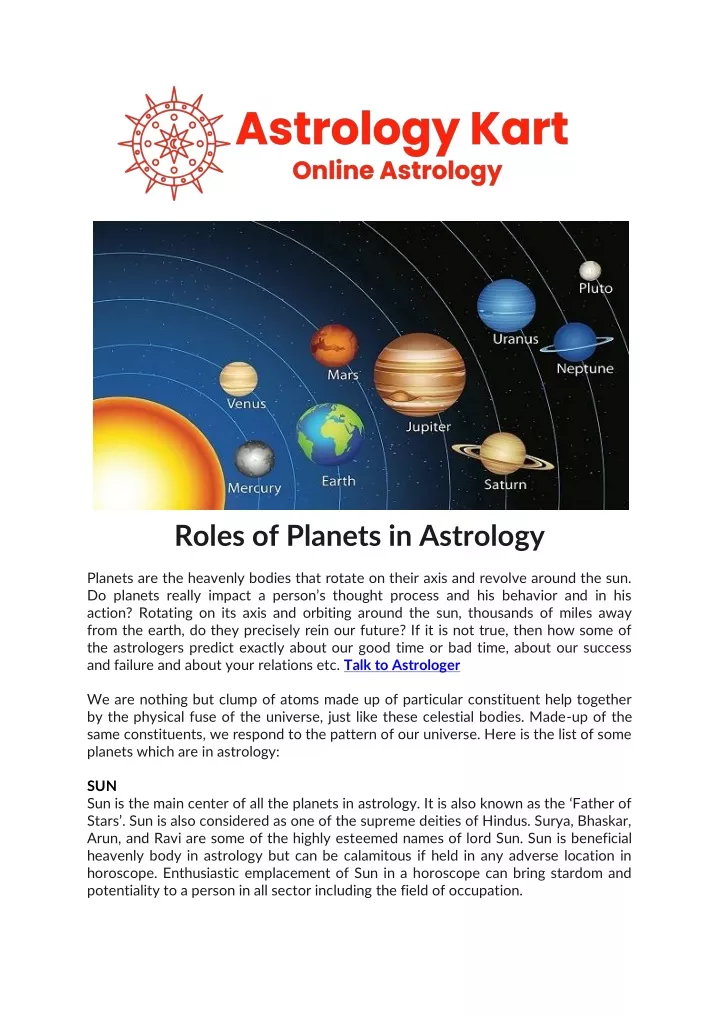 roles of planets in astrology