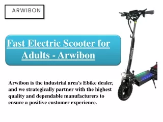 Fast Electric Scooter for Adults - Arwibon