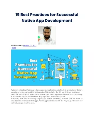 15 Best Practices for Successful Native App Development