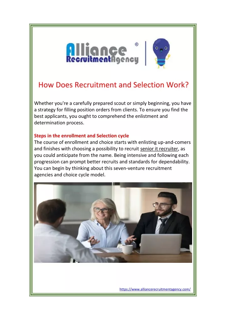how does recruitment and selection work whether