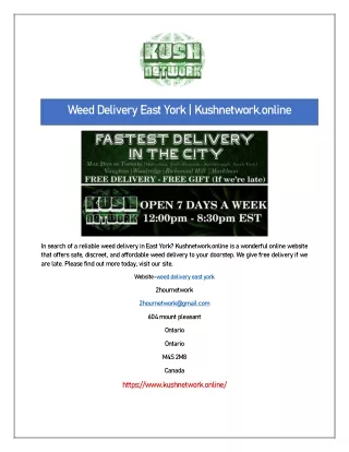 Weed Delivery East York | Kushnetwork.online
