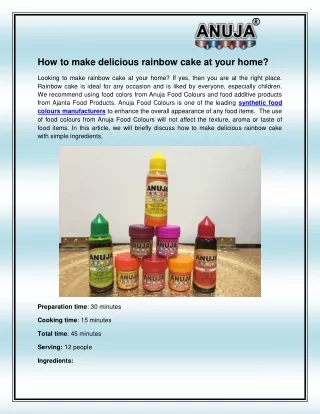how to make delicious rainbow cake at your home