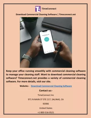 Download Commercial Cleaning Software | Timeconnect.net