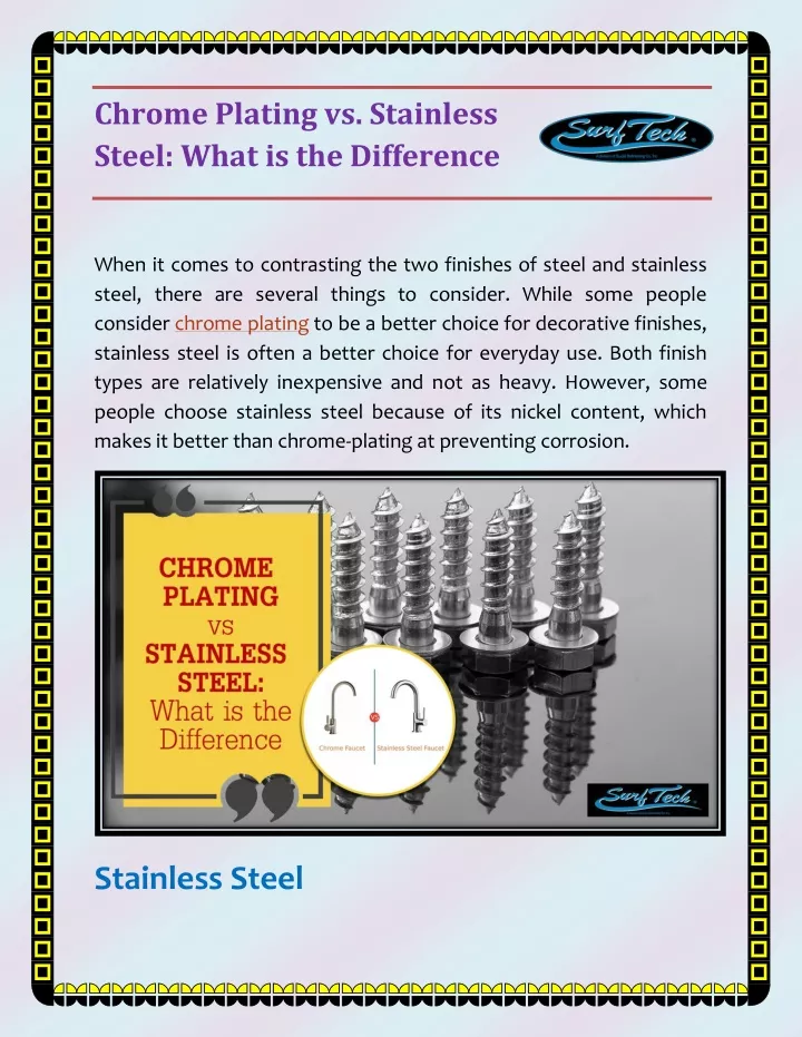 chrome plating vs stainless steel what