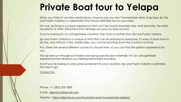 private boat tour to yelapa