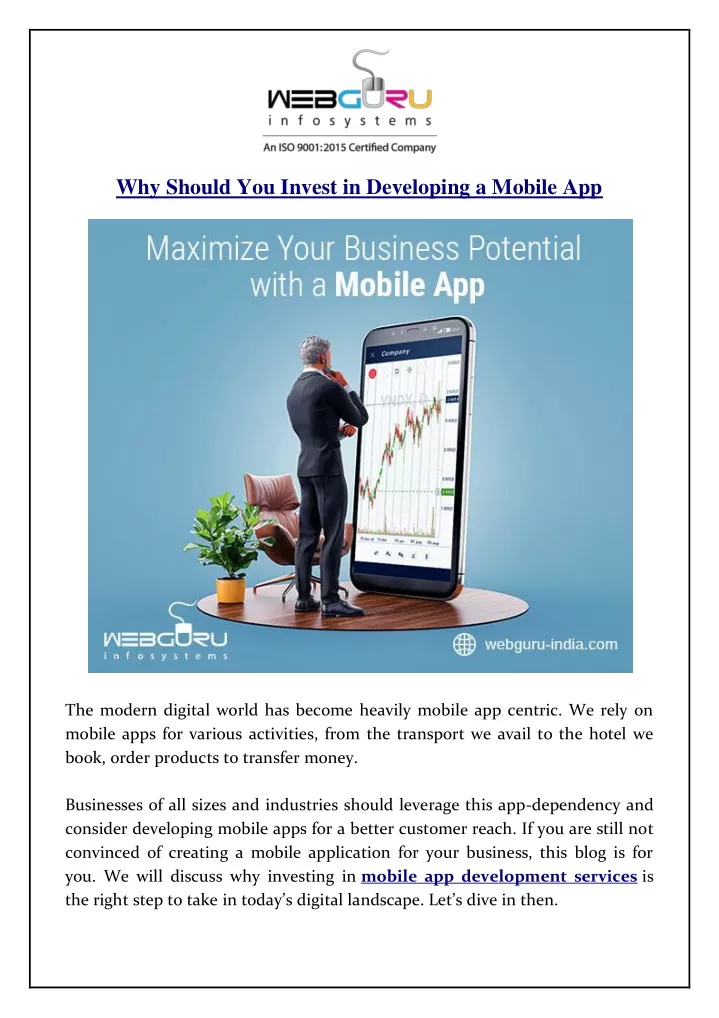 why should you invest in developing a mobile app