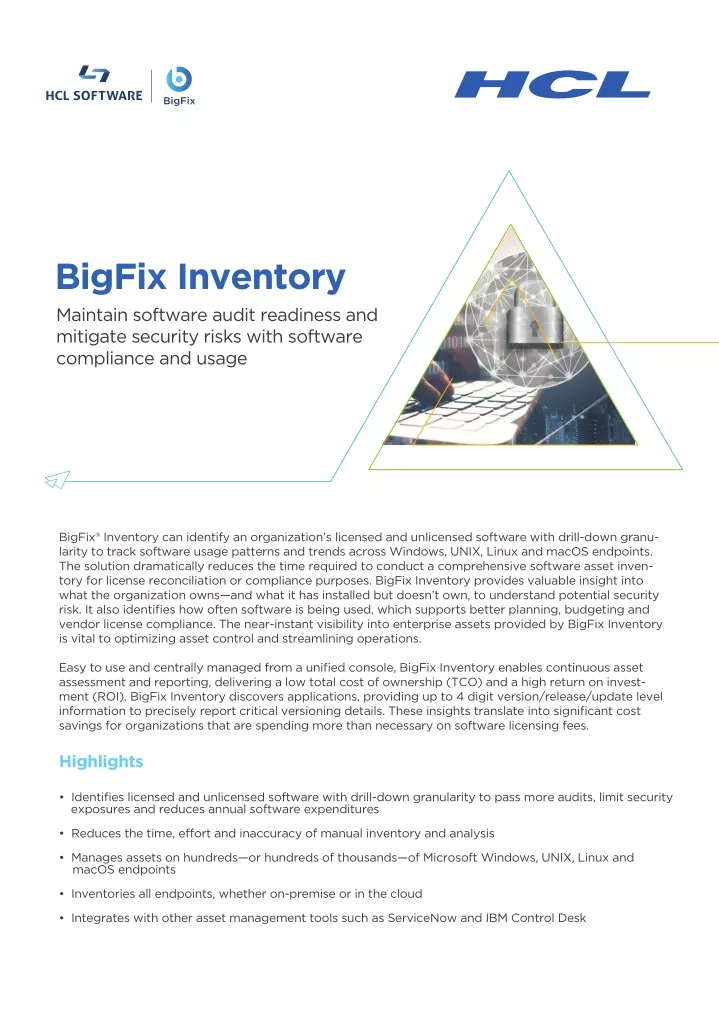 bigfix inventory maintain software audit