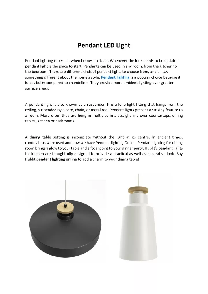 pendant led light