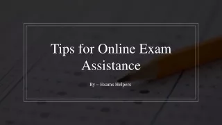 Tips for Online Exam Assistance_
