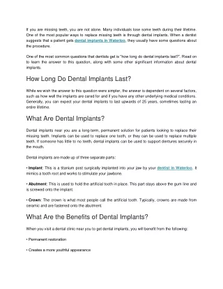 Harmony Dental Care - Dental Implants How Long Should They Last