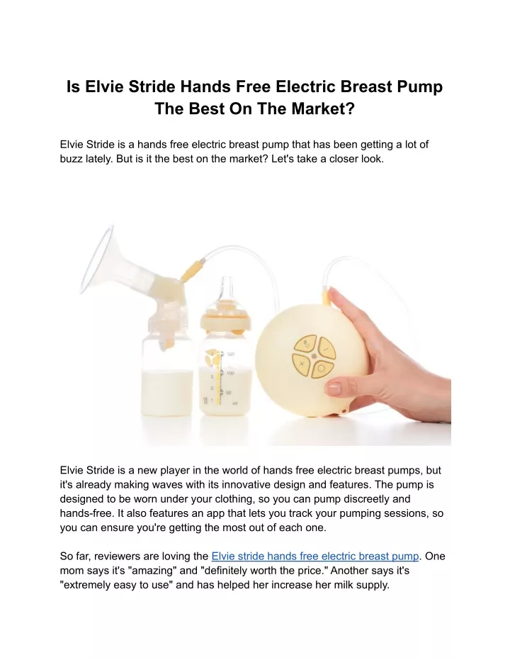 is elvie stride hands free electric breast pump