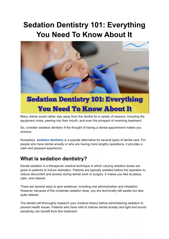 sedation dentistry 101 everything you need