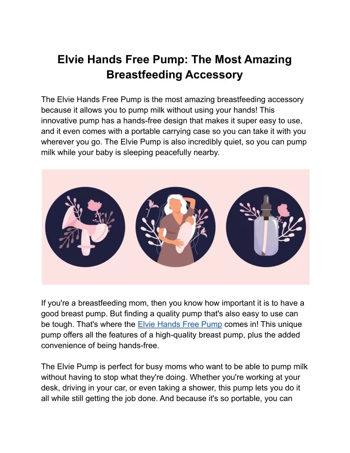 elvie hands free pump the most amazing
