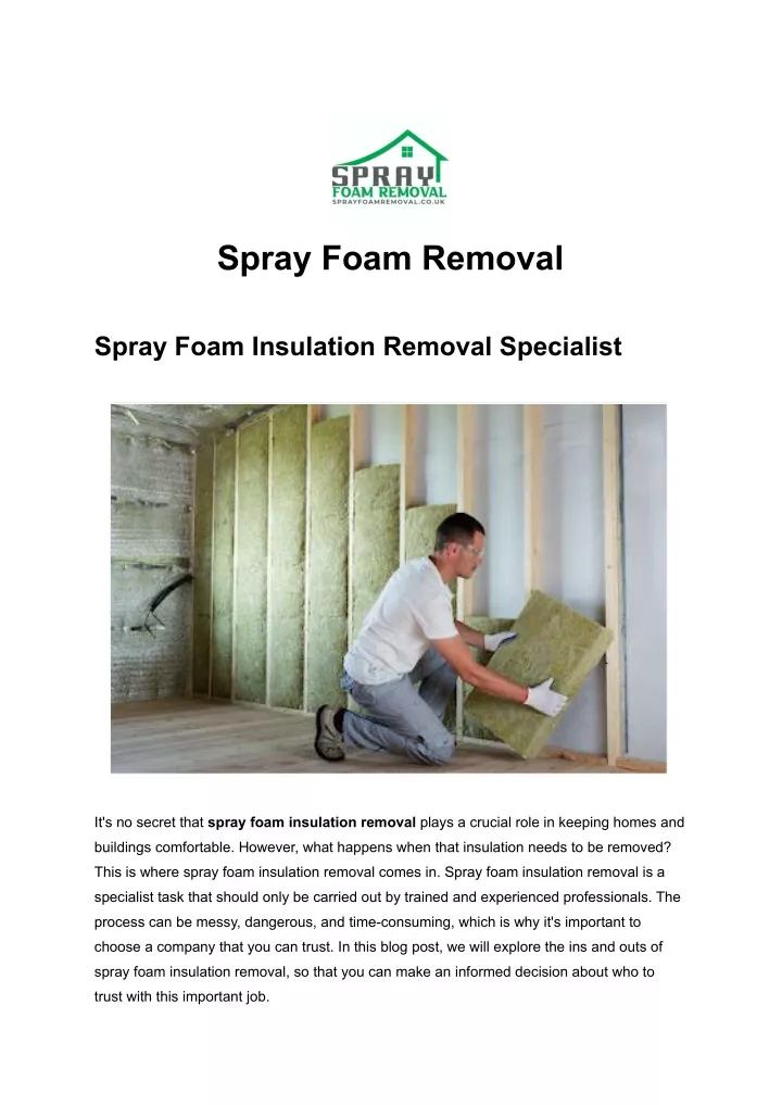 spray foam removal