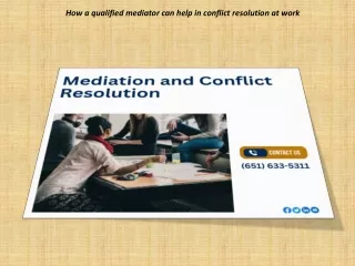 how a qualified mediator can help in conflict