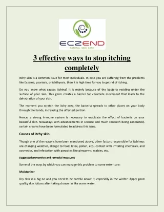 3 effective ways to stop itching completely